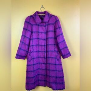 Vintage 1960s Rannoch Designs by Tom Gilbey Wool/Mohair Plaid Coat 8
